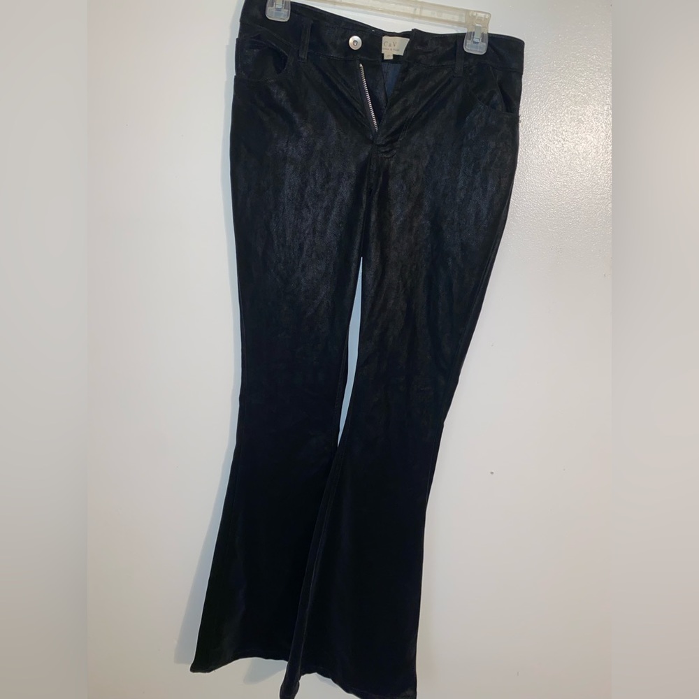 Chelsea and Violet. Black, velvet flare pants. Size 27. Only worn once.